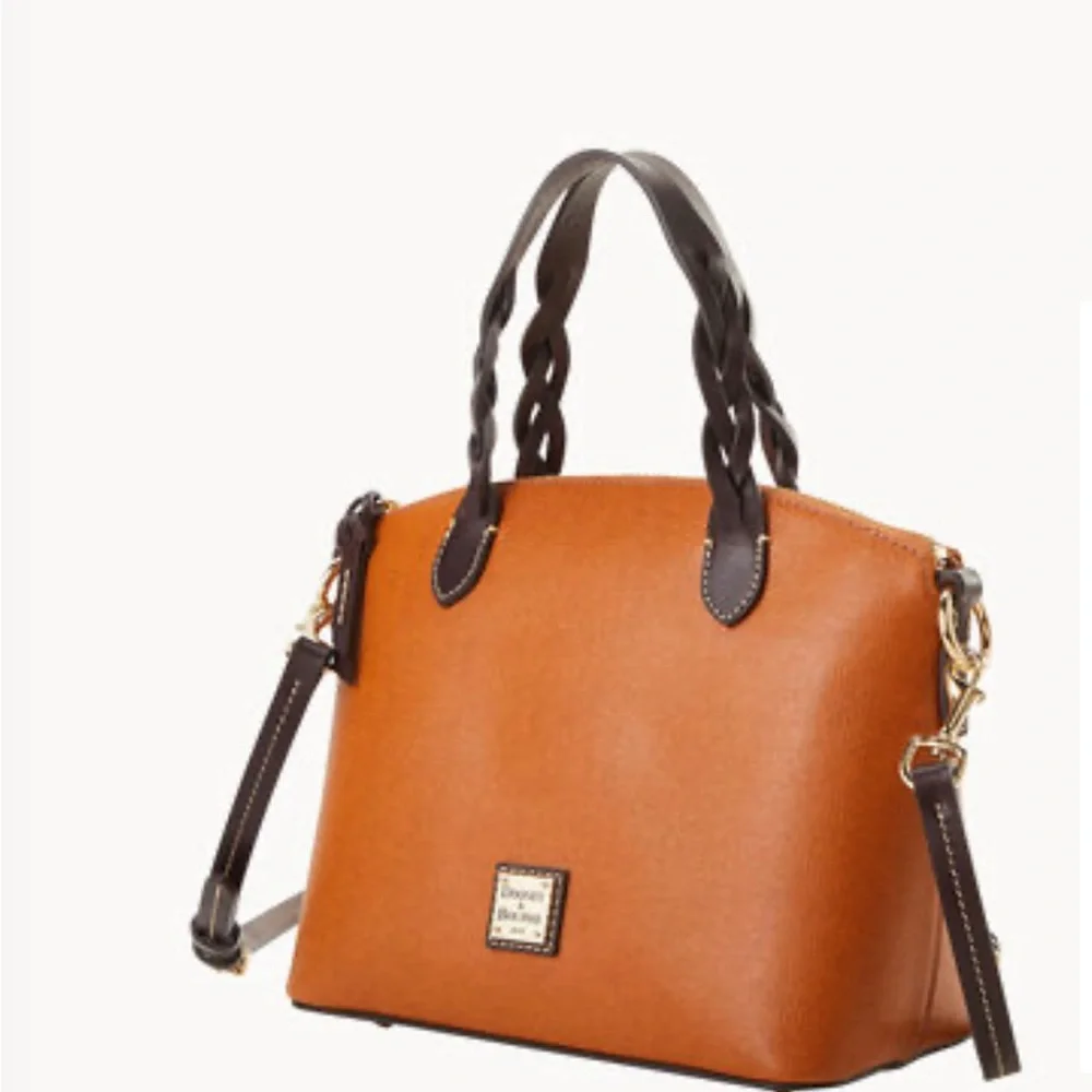 Dooney & Bourke Saffiano Small Heidi Satchel Natural